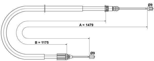 ATE Håndbremsekabel 24372710552 for RENAULT