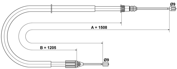 ATE Håndbremsekabel 24372710562 for RENAULT