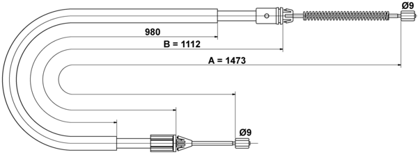 ATE Håndbremsekabel 24372710572 for RENAULT