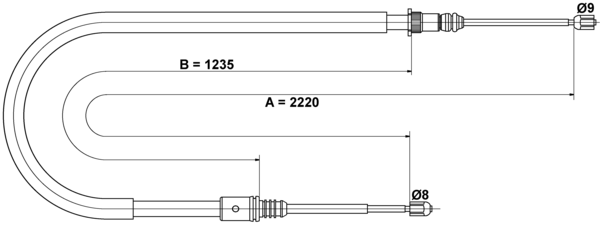 ATE Håndbremsekabel 24372710622 for RENAULT