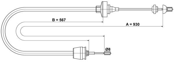 ATE Koblingskabel 24372810192 for RENAULT