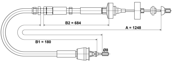 ATE Koblingskabel 24372810222 for RENAULT
