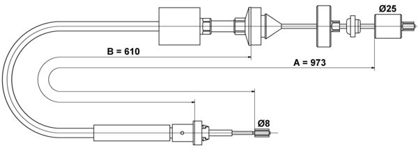 ATE Koblingskabel 24372810242 for RENAULT