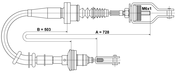 ATE Koblingskabel 24372817032 for NISSAN