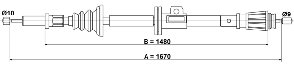 ATE Håndbremsekabel 24372713082 for VOLVO