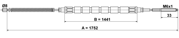 ATE Håndbremsekabel 24372725002 for SKODA