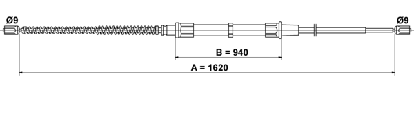 ATE Håndbremsekabel 24372725032 for SKODA