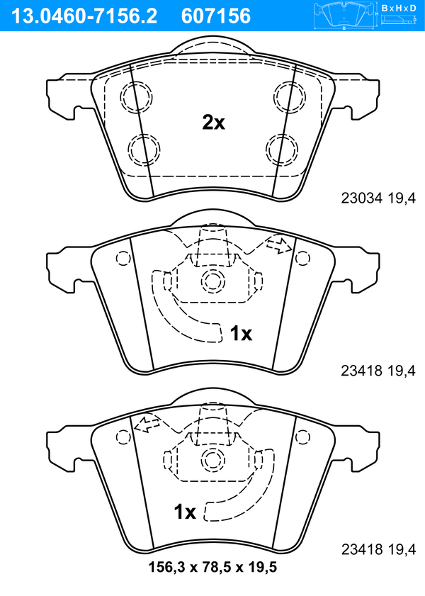 ATE Bremseklodser 13046071562 for FORD