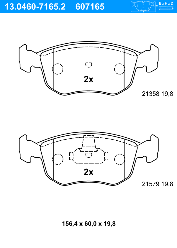ATE Bremseklodser 13046071652 for FORD