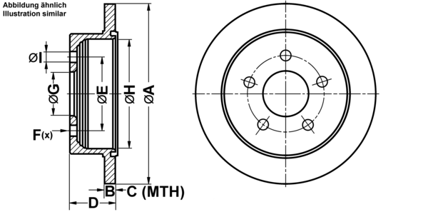ATE Bremseskive 24011101331 fuld 278mm 11mm for VAUXHALL
