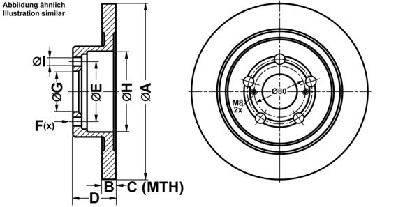 ATE Bremseskive 24011002841 fuld 271mm 10mm for TOYOTA