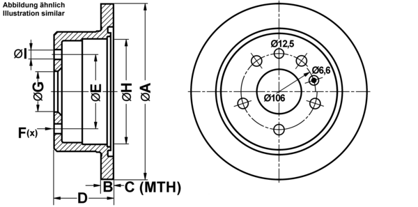 ATE Bremseskive 24011002491 fuld 260mm 10mm for VAUXHALL SAAB