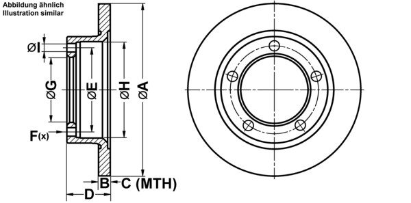 ATE Bremseskive 24011201301 fuld 272mm 11mm for LADA