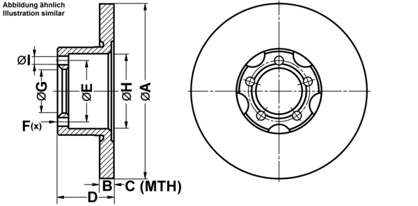 ATE Bremseskive 24011301111 fuld 253mm 13mm for MERCEDES-BENZ