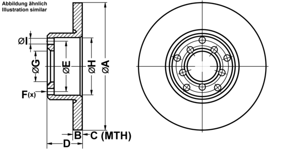 ATE Bremseskive 24011301121 fuld 273mm 13mm for MERCEDES-BENZ
