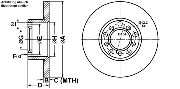 ATE Bremseskive 24011301131 fuld 274mm 13mm for MERCEDES-BENZ