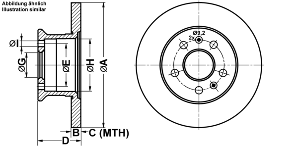 ATE Bremseskive 24011301321 fuld 278mm 13mm for VAG