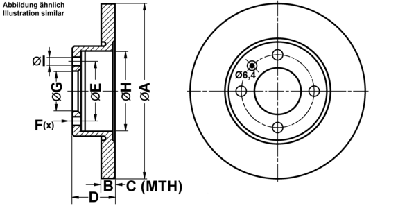 ATE Bremsesæt, skivebremser ijf141c739 foraksel fuld 239mm 10mm for SEAT VAG