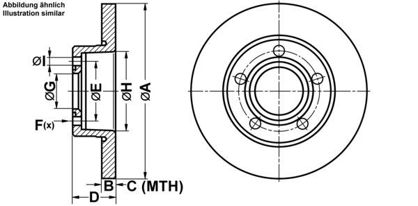 ATE Bremseskive 24011001161 fuld 245mm 10mm for VAG