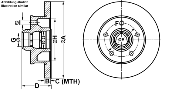 ATE Bremseskive 24011002031 fuld 226mm 10mm for VAG