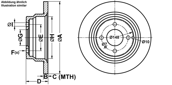 ATE Bremseskive 24011002161 fuld 295mm 10mm for VOLVO