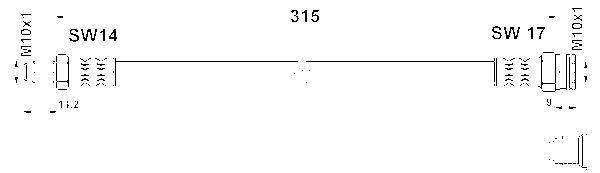 ATE Bremseslange 24511203153 for PEUGEOT FIAT RENAULT SMART