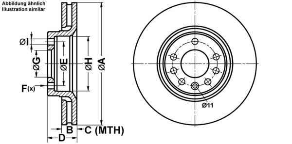 ATE Bremseskive 24032801371 ventileret 302mm 28mm for VAUXHALL SAAB