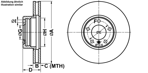 ATE Bremseskive 24033001071 ventileret 324mm 30mm for BMW