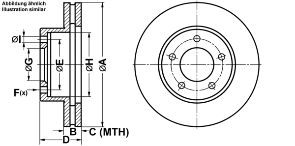 ATE Bremseskive 24012801381 ventileret 291mm 28mm for JAGUAR