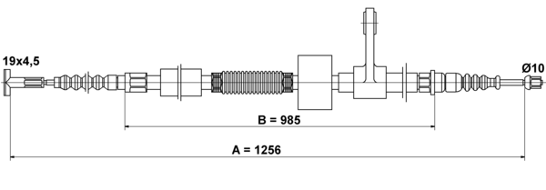 ATE Håndbremsekabel 24372700052 for FIAT