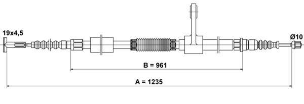 ATE Håndbremsekabel 24372700112 for FIAT