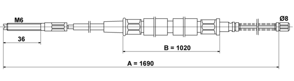 ATE Håndbremsekabel 24372701022 for VAG