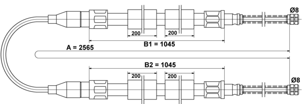 ATE Håndbremsekabel 24372701082 for VAG