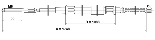ATE Håndbremsekabel 24372701182 for VAG