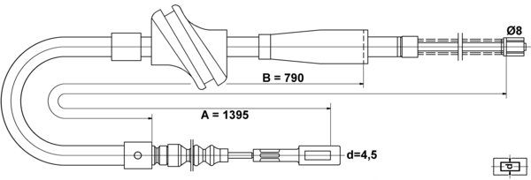 ATE Håndbremsekabel 24372701192 for VAG