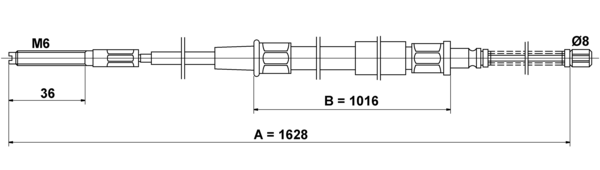 ATE Håndbremsekabel 24372701252 for VAG