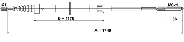 ATE Håndbremsekabel 24372701262 for VAG