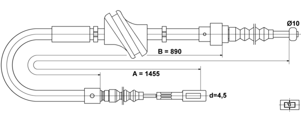 ATE Håndbremsekabel 24372701302 for VAG