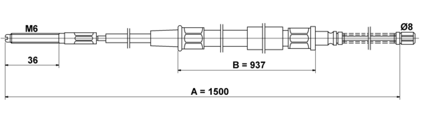 ATE Håndbremsekabel 24372701352 for VAG