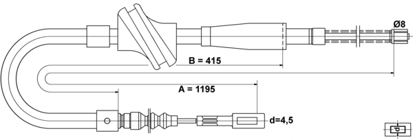 ATE Håndbremsekabel 24372701362 for VAG