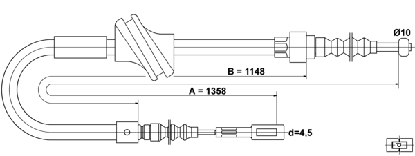 ATE Håndbremsekabel 24372701442 for VAG
