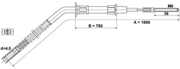 ATE Håndbremsekabel 24372702092 for BMW