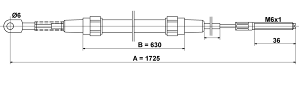 ATE Håndbremsekabel 24372702132 for BMW