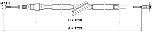 ATE Håndbremsekabel 24372701752 for VAG