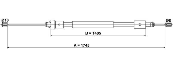 ATE Håndbremsekabel 24372703142 for CITROËN PEUGEOT