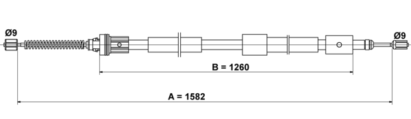 ATE Håndbremsekabel 24372703162 for CITROËN