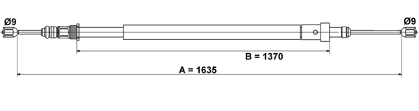 ATE Håndbremsekabel 24372703262 for CITROËN