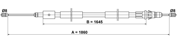ATE Håndbremsekabel 24372703332 for CITROËN