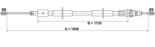 ATE Håndbremsekabel 24372703342 for CITROËN