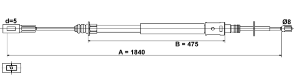 ATE Håndbremsekabel 24372703352 for CITROËN
